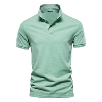 Thumbnail for Men's solid color lapel casual short-sleeved POLO shirt - K - 7 COLORS -