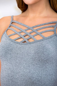 Thumbnail for Riah Fashion - Seamless Criss-Cross Front Cami - 26 COLORS -