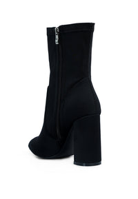 Thumbnail for London Rag - Ankle Lycra Block Heeled Boots - 3 COLORS -