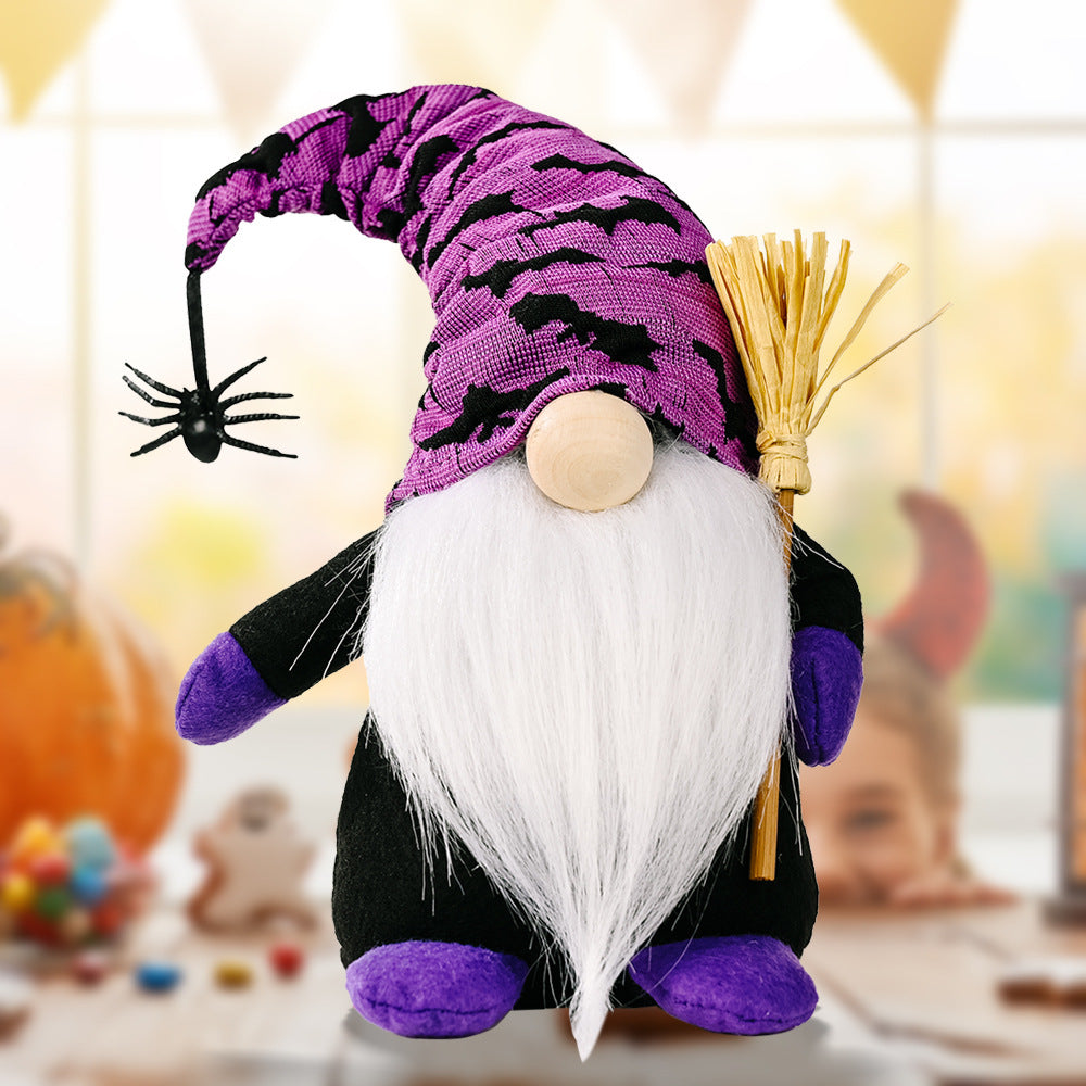 Halloween Short Leg Gnomes with Dangling Spider Caps - [5-10 DAY DELIVERY] - 8.7" - T - 2 TYPES -