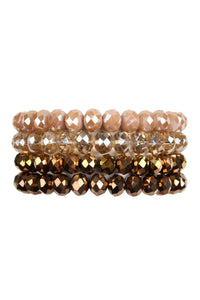 Thumbnail for Four-Line Glass Beads Stretch Bracelet - 8 COLORS -