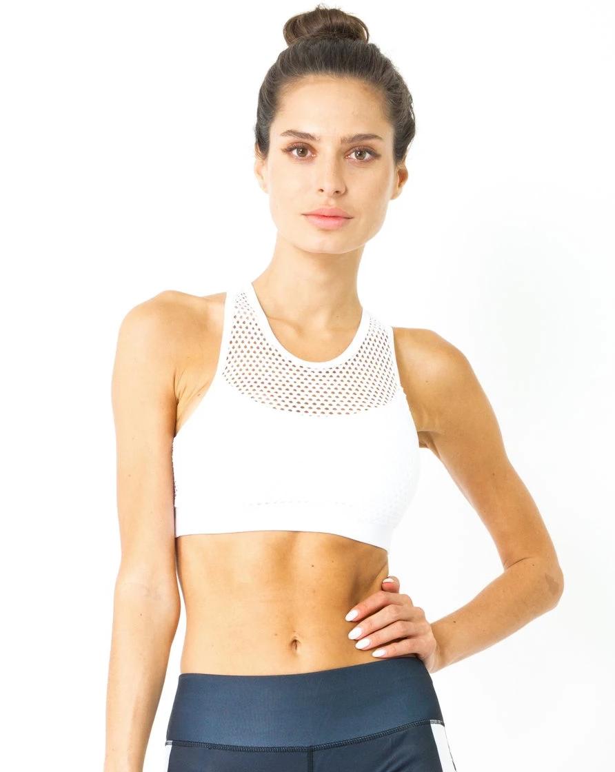 Savoy - Jaxon Mesh Sports Bra - White - SMALL ONLY - 1 COLOR -