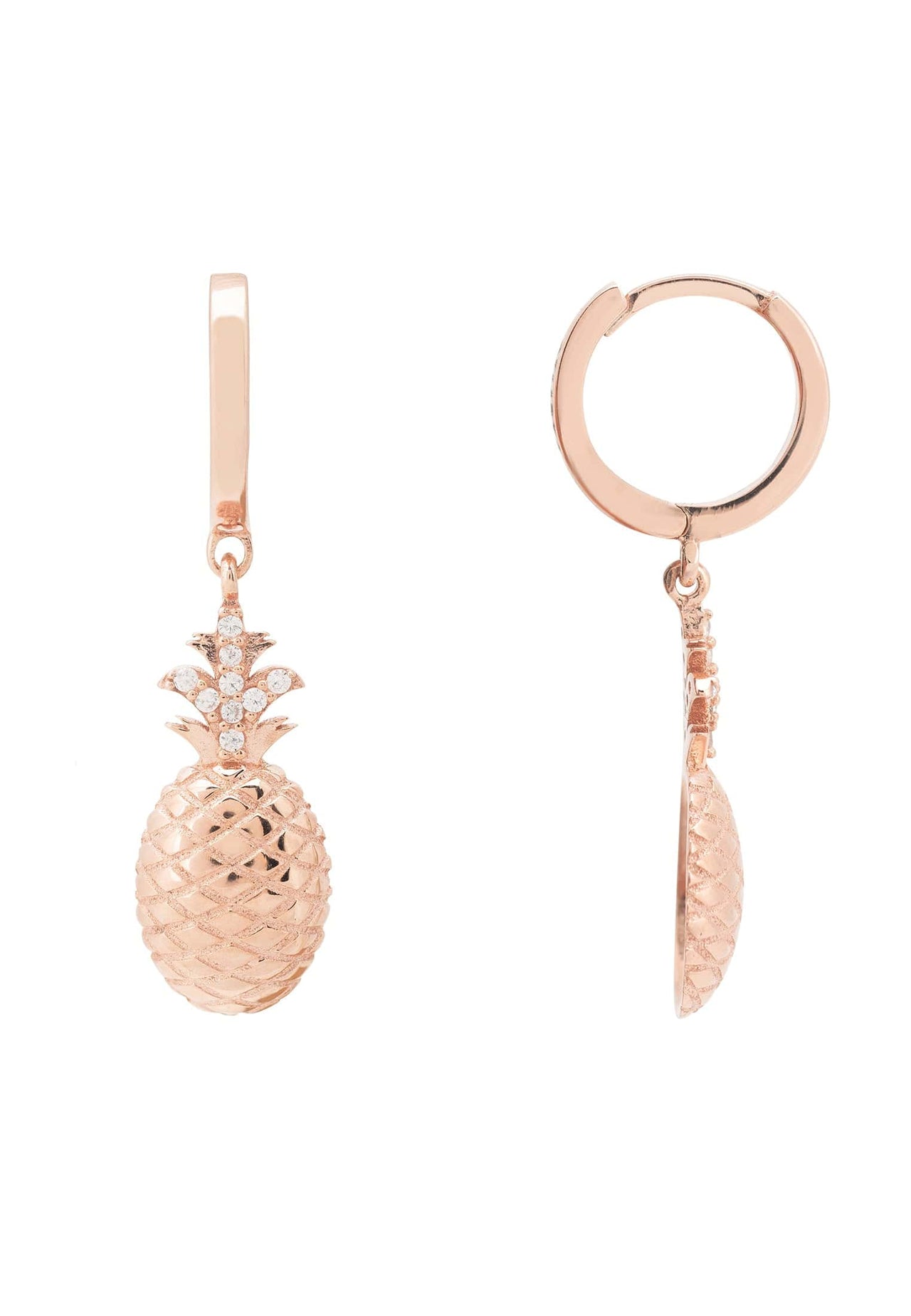 LATELITA - Pineapple Huggie Hoops Rosegold -