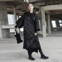 Thumbnail for Marigold Shadows - Satoko V-Collar Quilted Coat - 1 LARGE SIZE FIT - 1 COLOR -