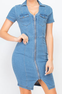 Thumbnail for BCNY - Denim Diva Mini Dress (Blue) - 1 COLOR -