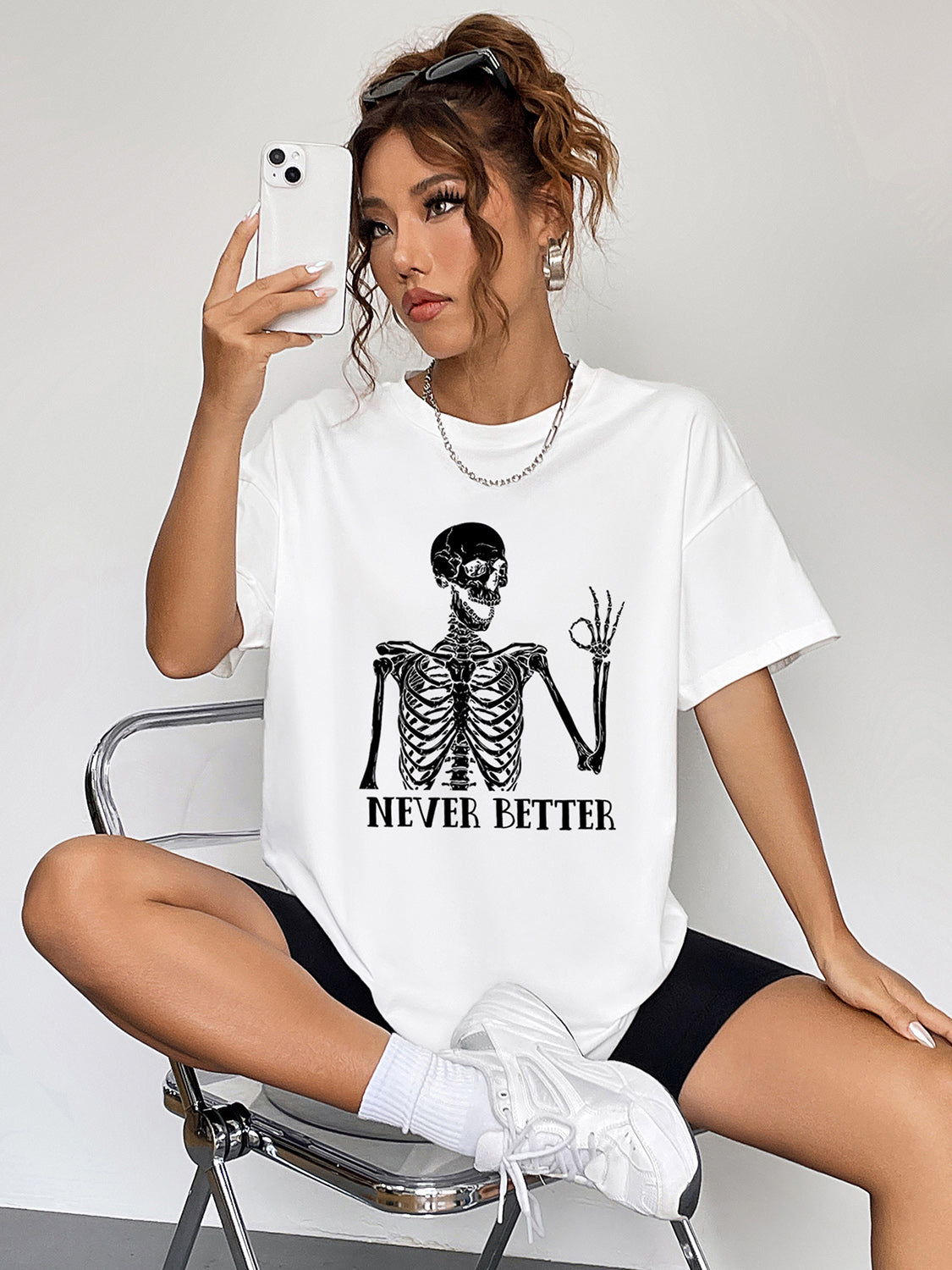 Round Neck Short Sleeve - "Never Better" - Graphic T-Shirt - T - 3 COLORS -