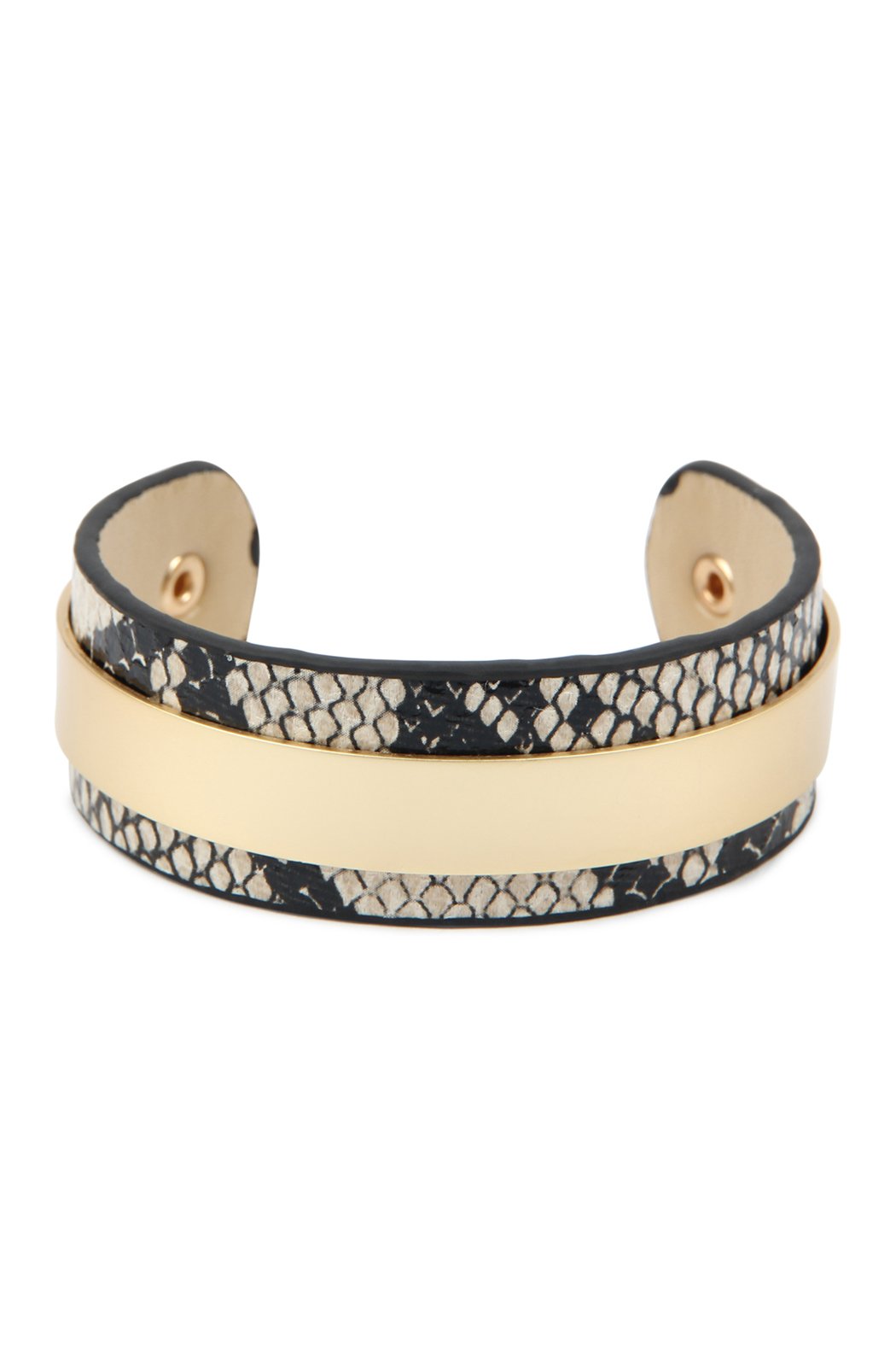 Snake Skin Leather Cuff Bracelet - 4 COLORS -