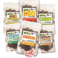 Thumbnail for Cricket Sample Pack Six Pack - Sriracha - Chocolate Coffee - Sour Cream & Onion & BBQ - Curry - Honey Mustard - SURPRISE LITTLE TIMMY OR TAMMY WITH THESE DELICIOUS SCHOOL LUNCH TIME TREATS! BE THE TALK OF YOUR HOUSEHOLD! -