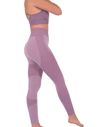 Thumbnail for Savoy - Megara Seamless Legging With Striped Panels - Purple - 1 COLOR -