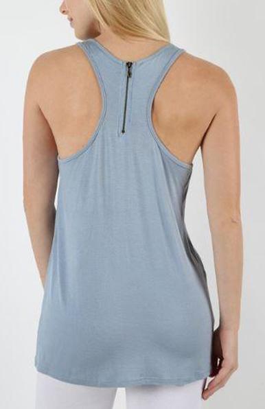 Riah Fashion - Racer Back Zipper Tank Top - 6 COLORS -