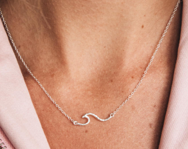 Hammered Beach Wave Necklace -