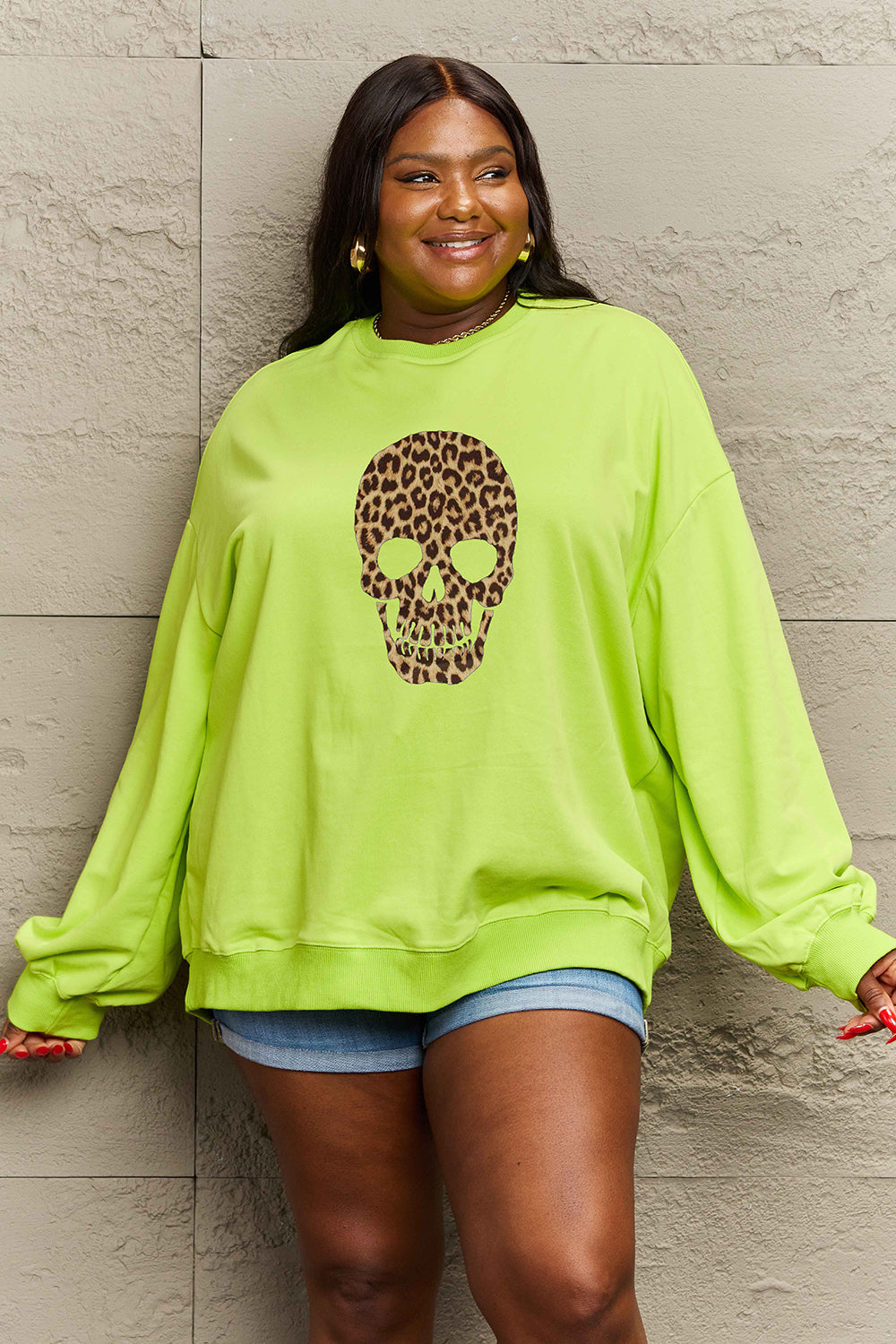 Drop Shoulder Graphic Sweatshirt - T - 6 COLORS -