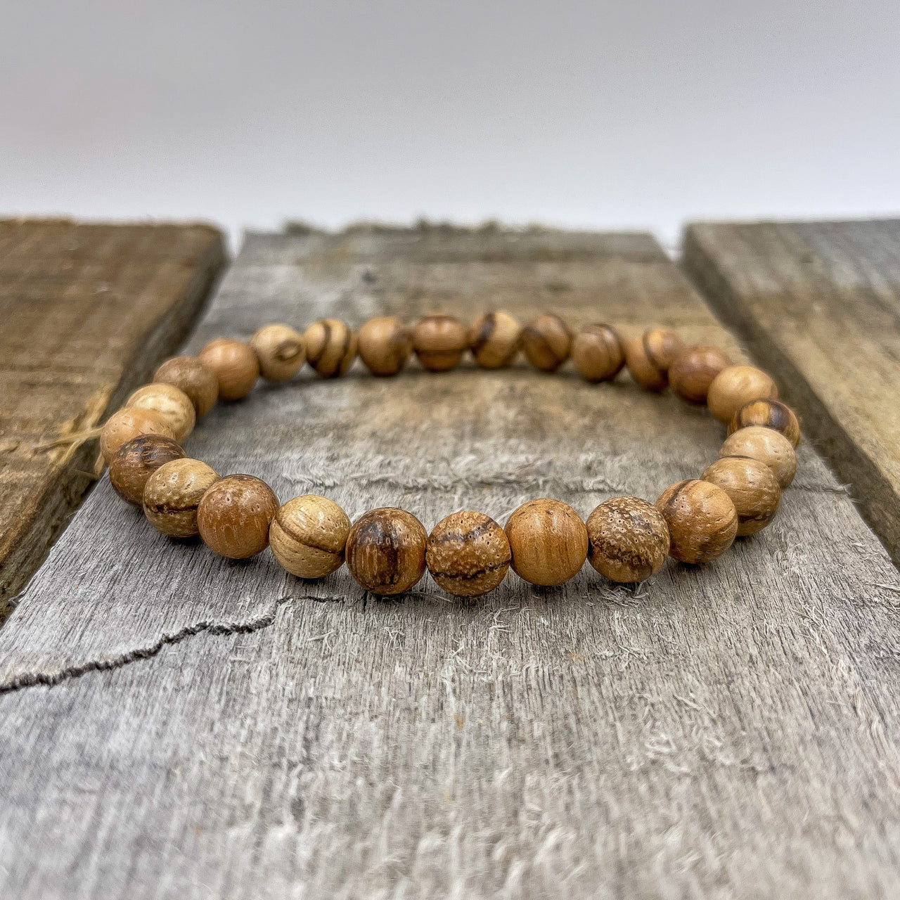 Union - Light Brown Sandalwood Mala Beaded Bracelet -