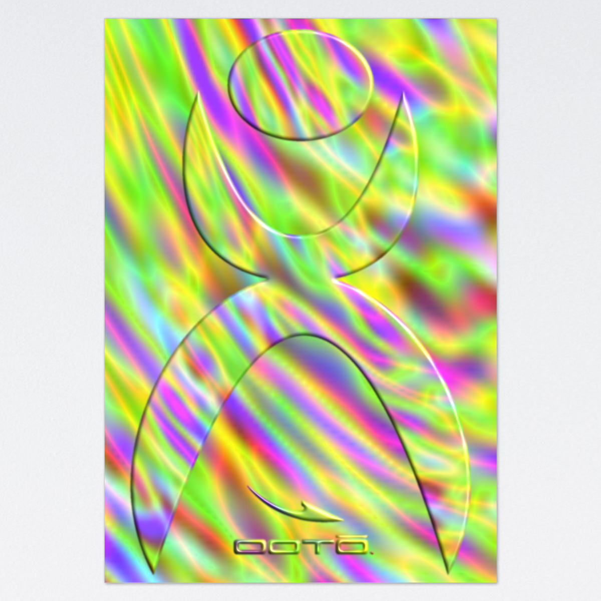 OOTO - GLYPHIC EN GLASS NEON TIDE - 36" X 48" LARGE Poster - [3-5 DAY DELIVERY] -