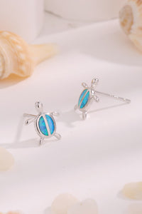 Thumbnail for Opal Turtle 925 Sterling Silver Stud Earrings - T - 1 COLOR -