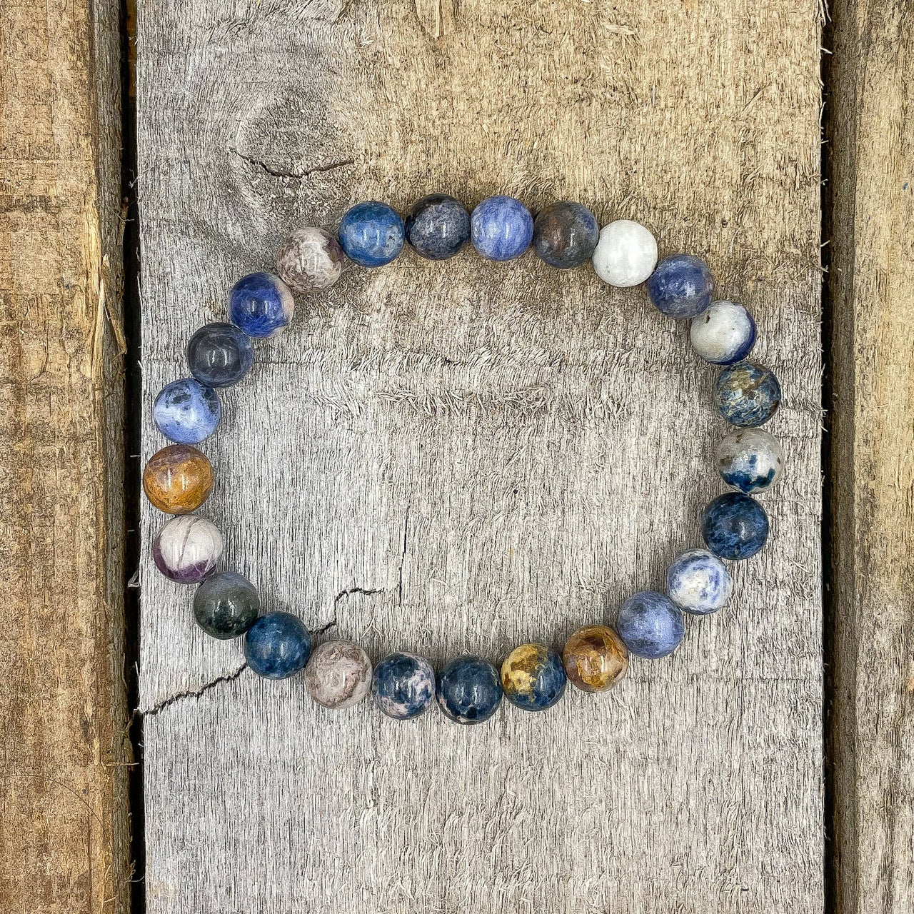 Union - Blue Sodalite Gemstone Beaded Bracelet -