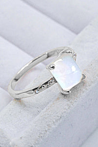 Thumbnail for Square Moonstone Ring - T - SIZES 6 THRU 9 - 3 FINISHES -