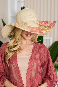 Thumbnail for Justin Taylor Floral Bow Detail Sunhat - T - 1 FLORAL -