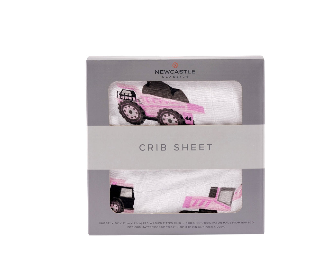 Newcastle - Pink Digger Bamboo Crib Sheet -