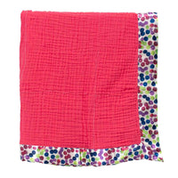 Thumbnail for Cabin Measures - Organic Cotton Gauze Polka Dot Satin Trim Baby Blanket - 2 COLORS -