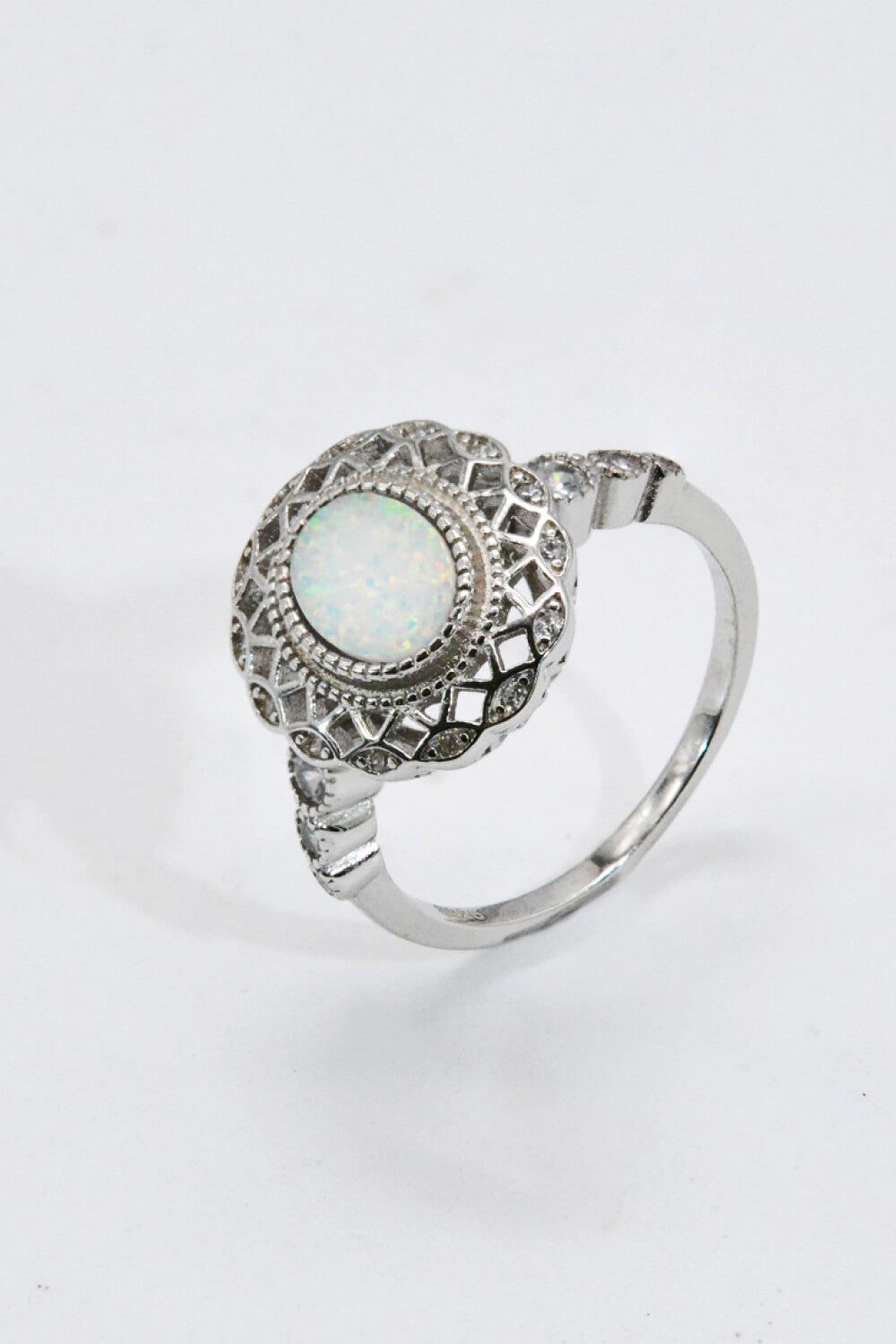 Feeling The Love 925 Sterling Silver Opal Ring - T - SIZES 5 THRU 10 - 1 COLOR -