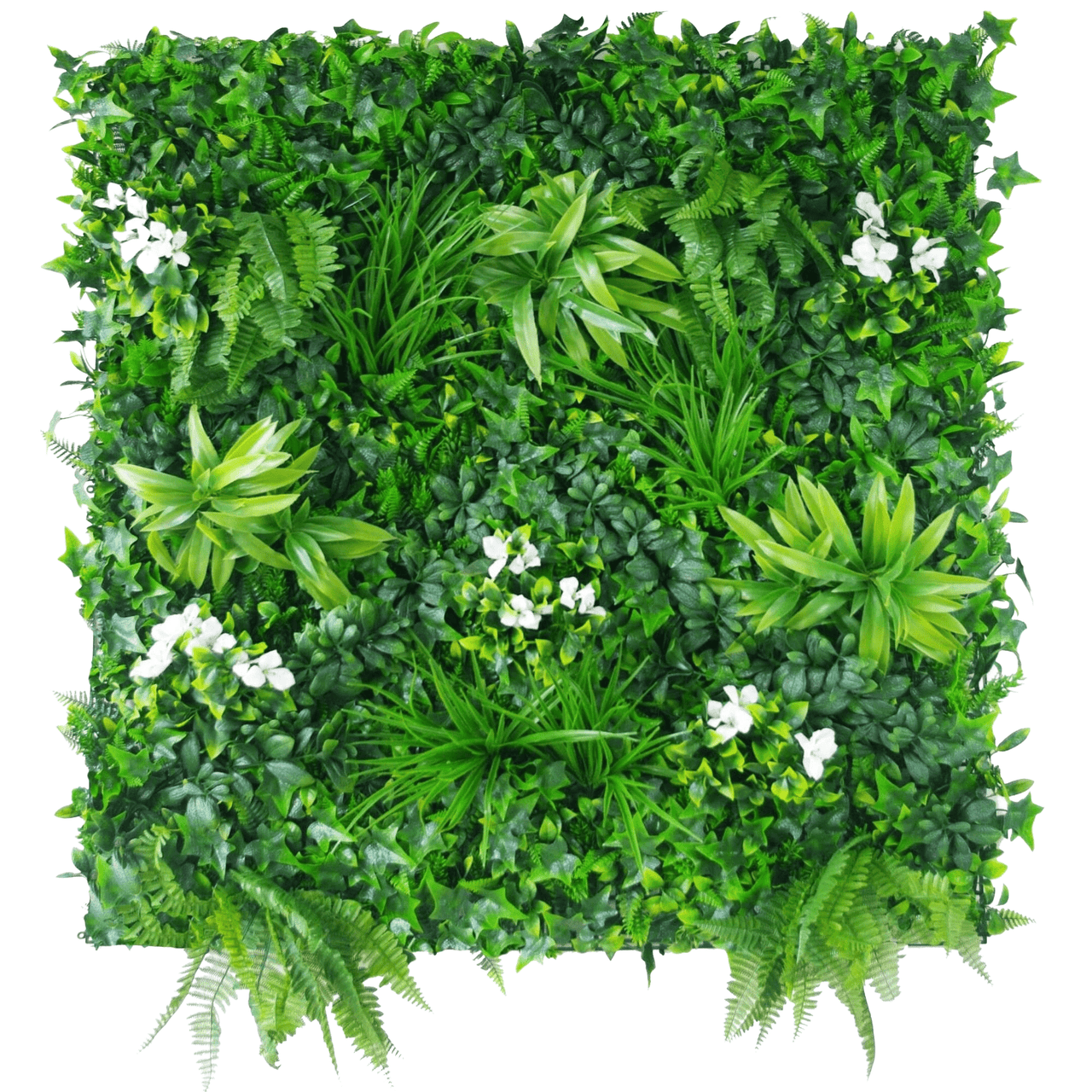 SAMPLE Panel of Snowy White Artificial Vertical Garden (Small Sample) UV Resistant -