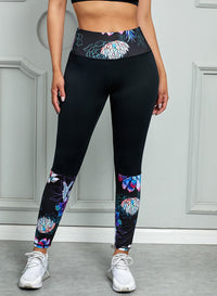 Thumbnail for Printed Wide Waistband Active Leggings - T - 2 COLORS -