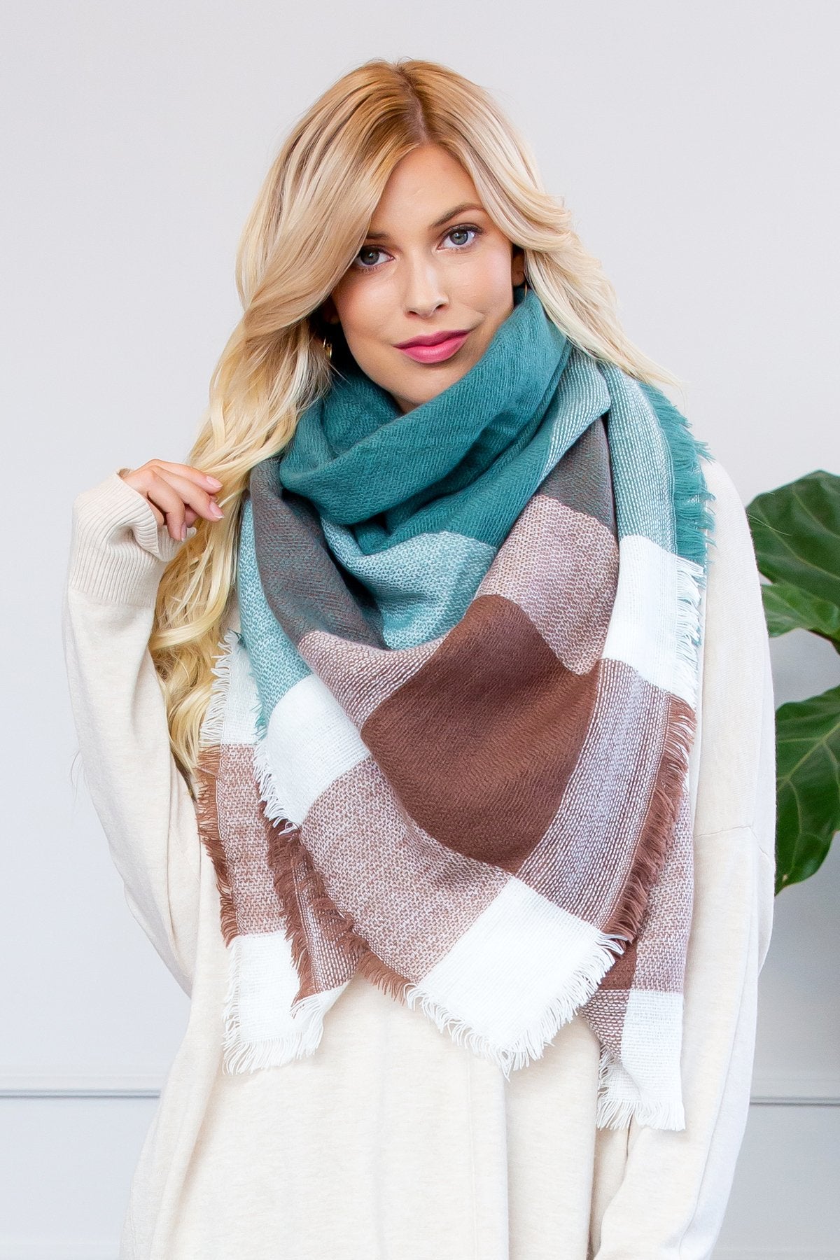 Riah Fashion - Fringe Blanket Scarf - 1 COLOR -