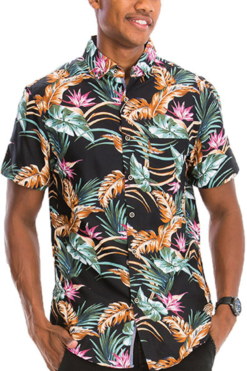 WEIV - Digital Print Hawaiian Short Sleeve Shirt -