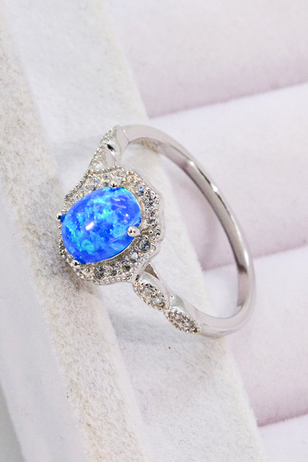 Opal and Zircon 925 Sterling Silver Ring - T - SIZES 5 THRU 10 - 1 COLOR -