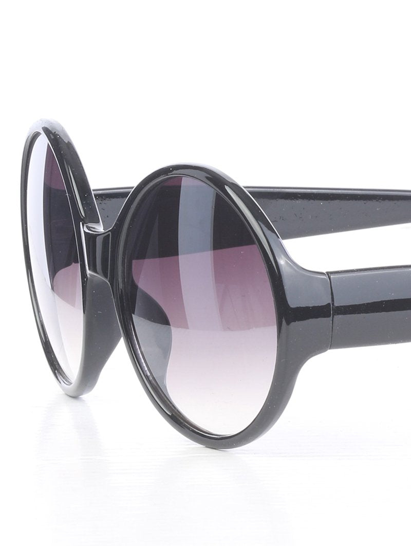 Black All Rounded Rimless Sunglasses - 1 COLOR