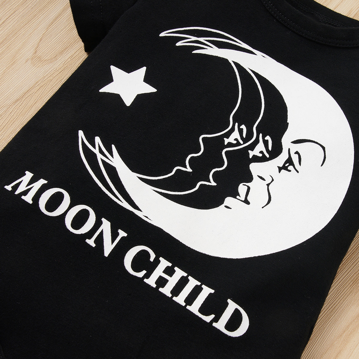 MOON CHILD Graphic Round Neck Bodysuit - T - 4 SIZES - 1 COLOR -