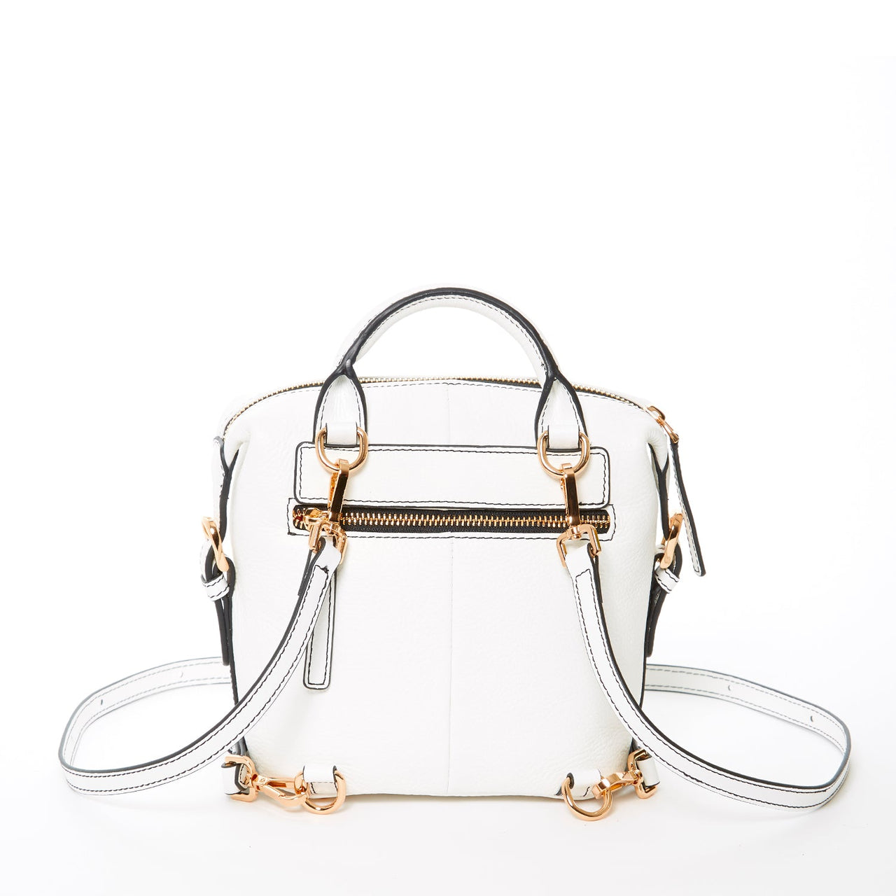 Ashley Small White Leather Backpack Purse -