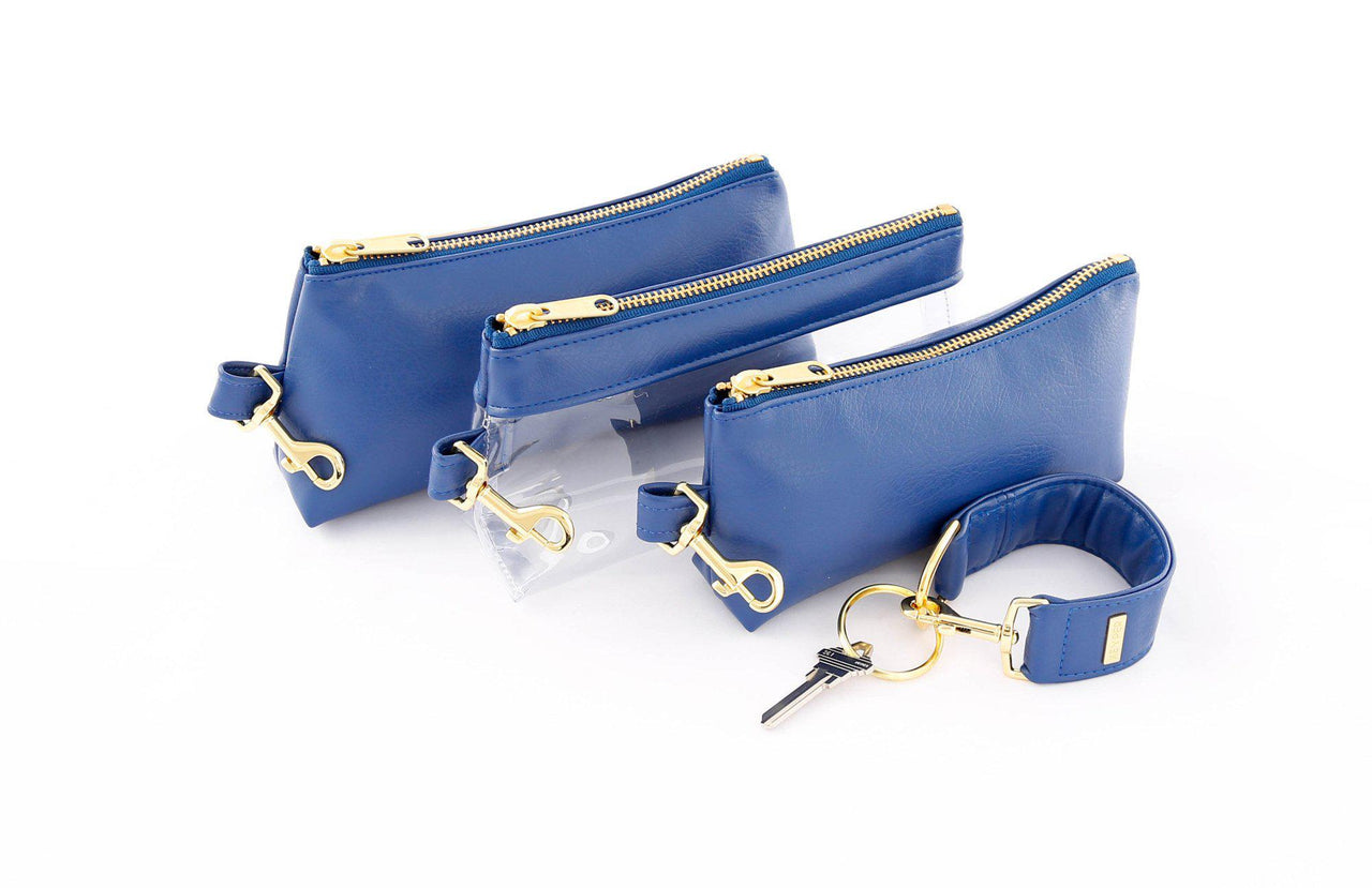 Keyper - Royal Blue Vegan Leather 4 PC WRISTLET SET - 2 OPTIONS -