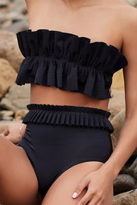 Thumbnail for Ruffled Tie Back Two-Piece Swim Set - 2 PCS. - T - 1 COLOR -