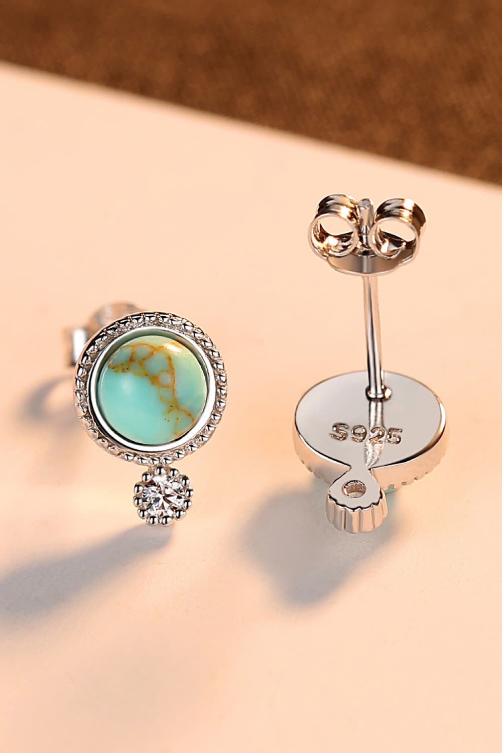 Turquoise Platinum-Plated Earrings - T -