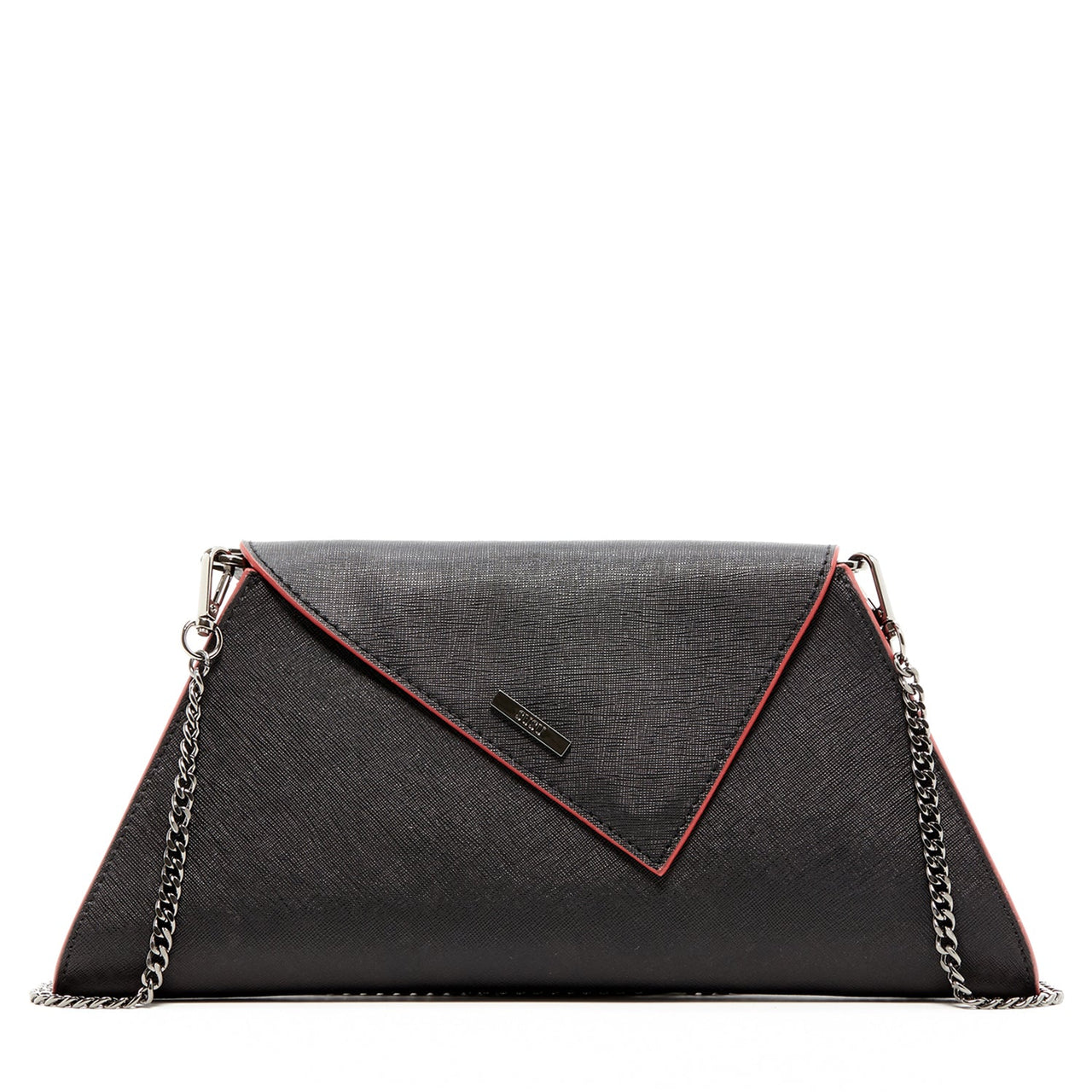 Angelica Black Leather Clutch Bag -