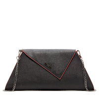 Thumbnail for Angelica Black Leather Clutch Bag -