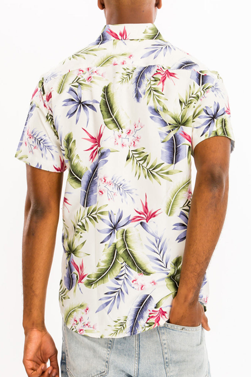 WEIV - Digital Print Hawaiian Short Sleeve Shirt -