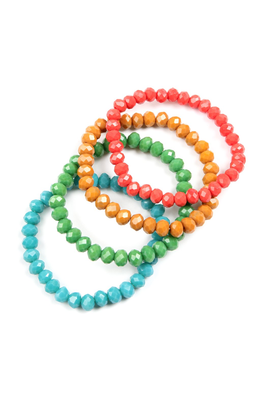 Four-Line Glass Beads Stretch Bracelet - 8 COLORS -