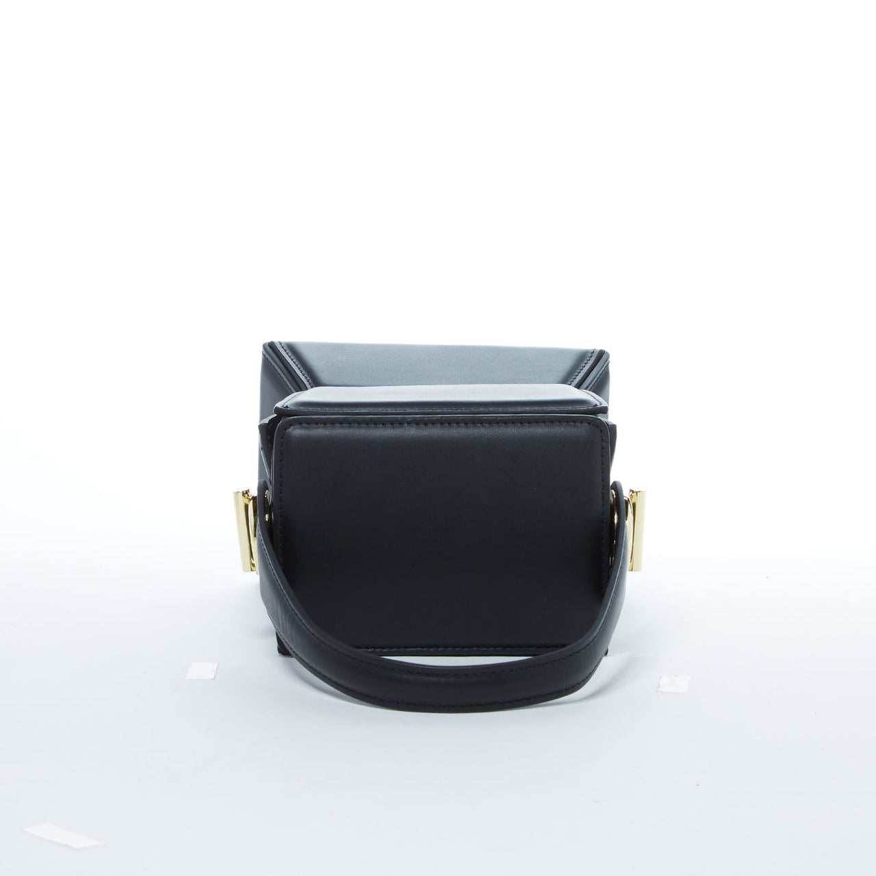 Amber Leather Bucket Purse Black -