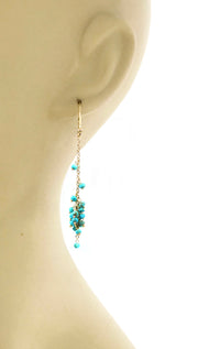 Thumbnail for Gena Myint - Cascading Turquoise Cluster Earrings -