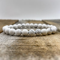 Thumbnail for Union - White Howlite Gemstone Beaded Bracelet -