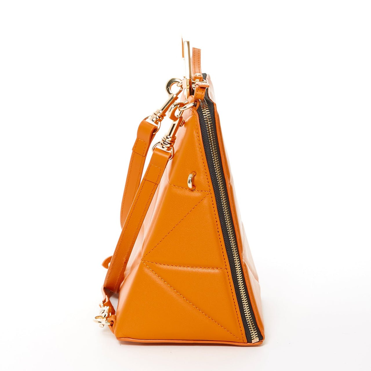 Heidi Dark Orange Leather Backpack Purse -