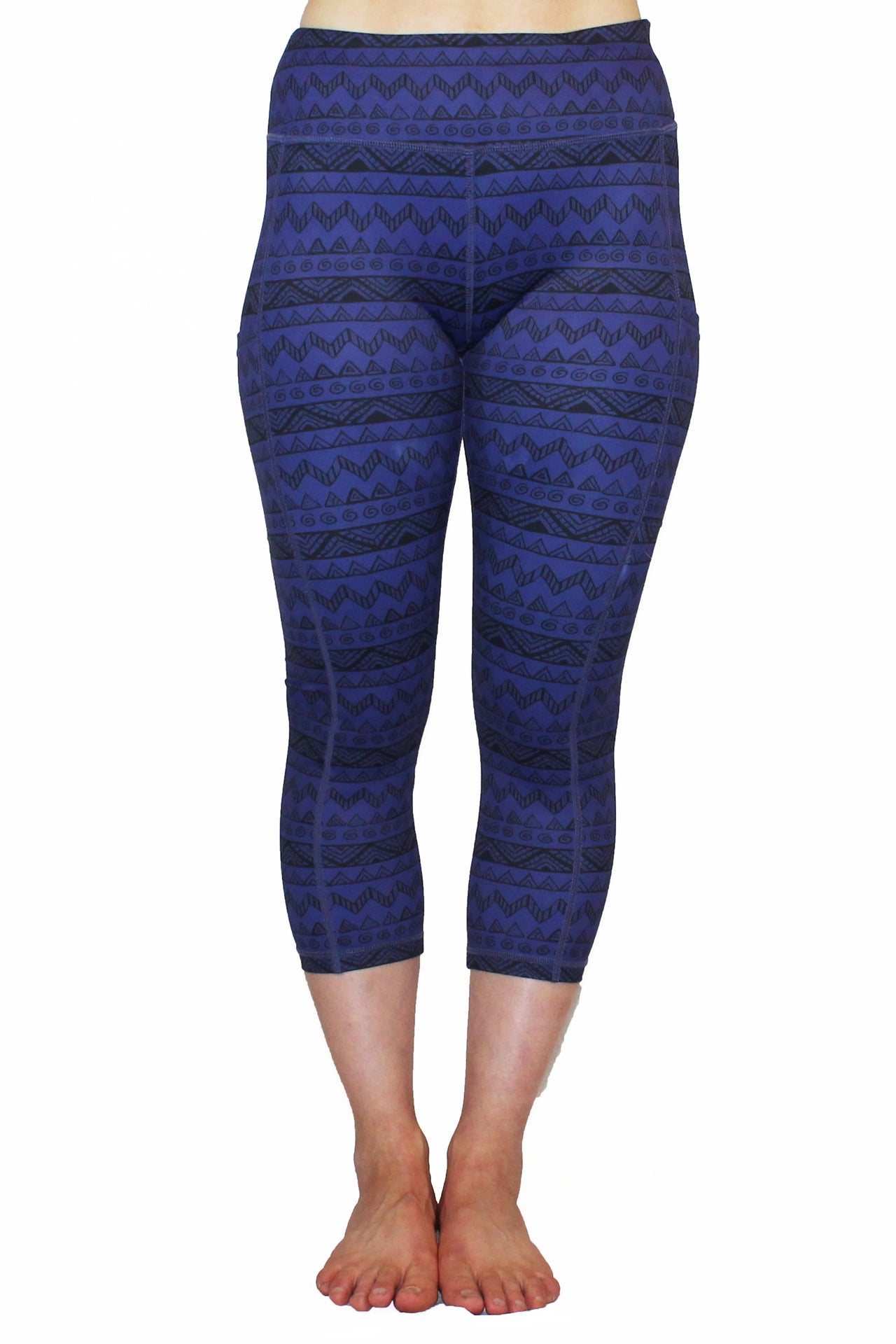 Purple Tribal - Pocket Tights - 5 SIZES - 1 COLOR