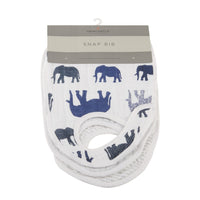 Thumbnail for Newcastle - In the Wild Elephant Cotton Muslin Snap Bibs 3PK  -