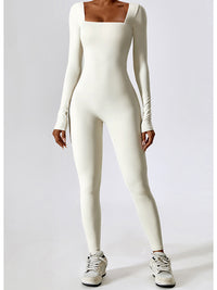 Thumbnail for Square Neck Long Sleeve Sports Jumpsuit - T - 1 COLOR -