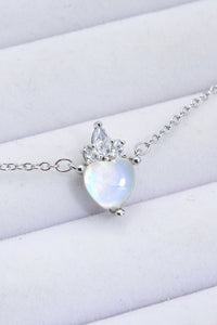 Thumbnail for 925 Sterling Silver Moonstone Heart Pendant Necklace - T - 1 FINISH -