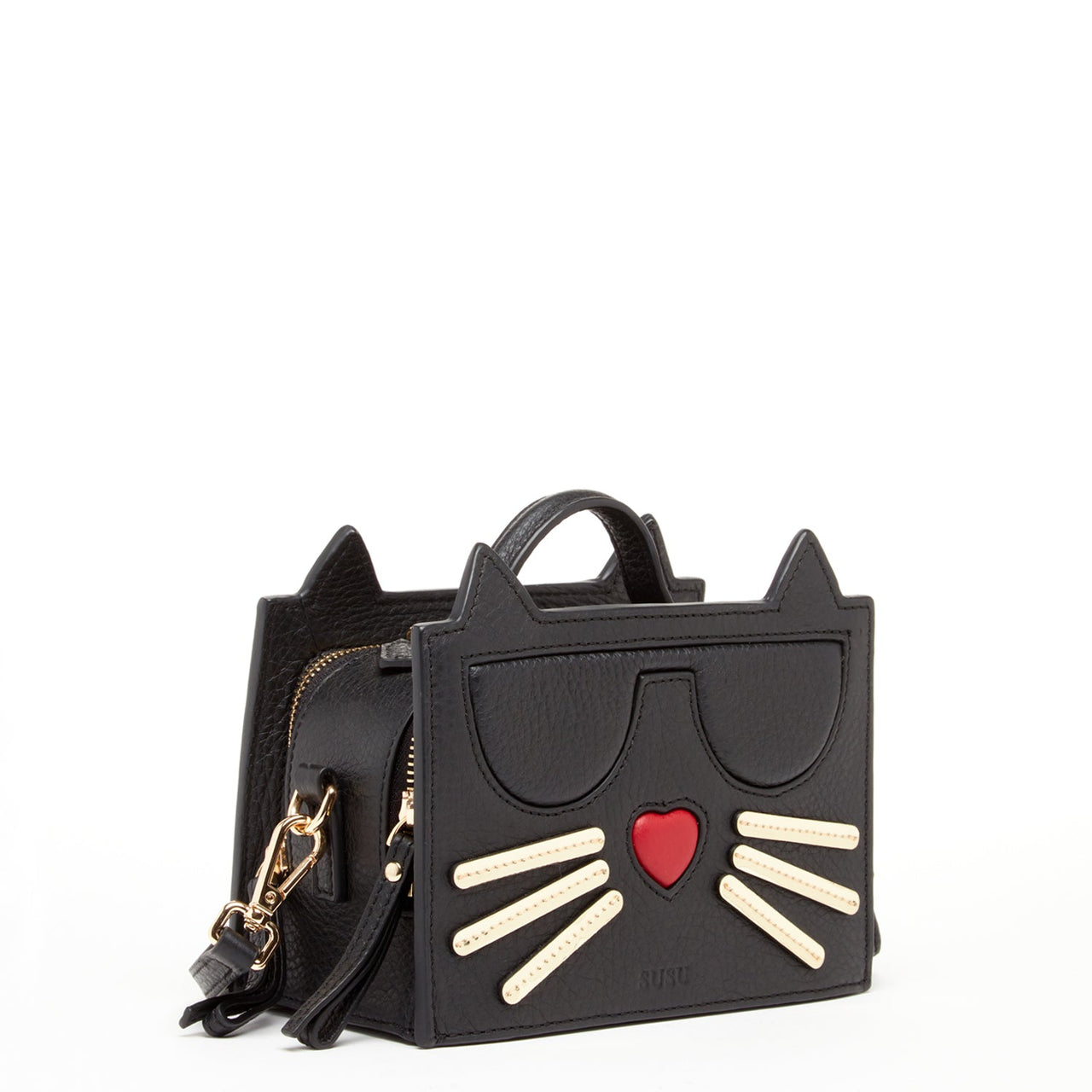 Leather Cat Bag Black Crossbody -