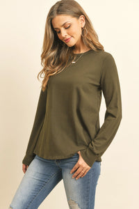 Thumbnail for Riah Fashion - Long Sleeve Round Neck Solid Top - 17 COLORS -